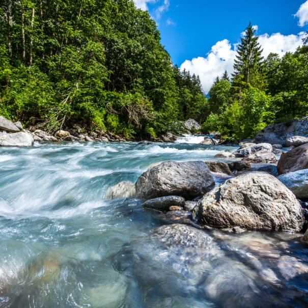 stream off the mountains in Switzerland